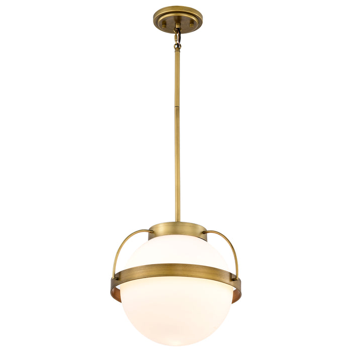 Lakeshore One Light Pendant in Natural Brass