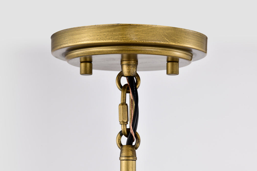 Lakeshore One Light Pendant in Natural Brass