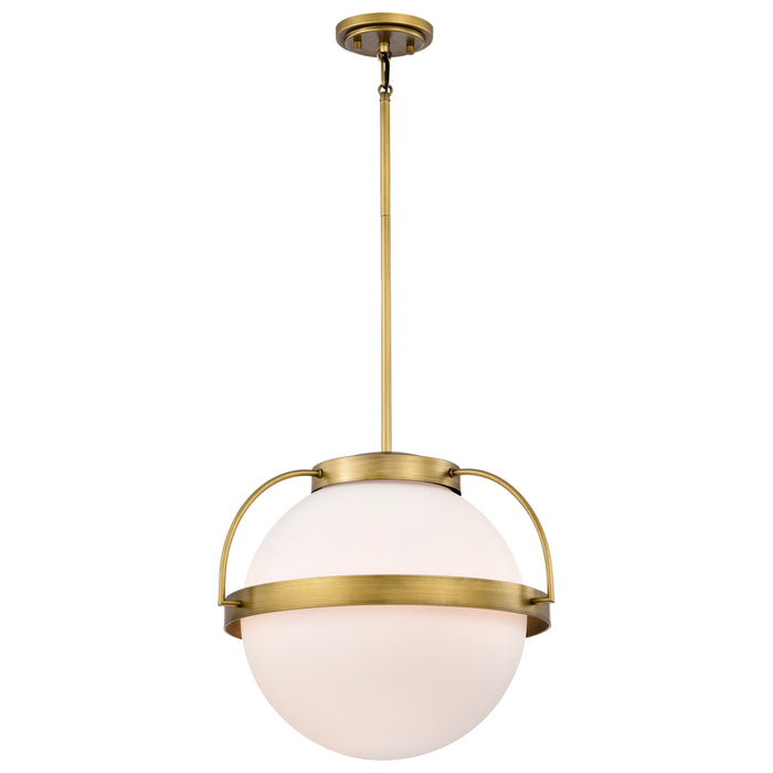 Lakeshore One Light Pendant in Natural Brass