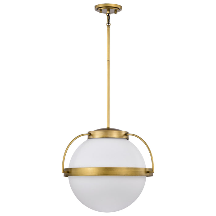 Lakeshore One Light Pendant in Natural Brass