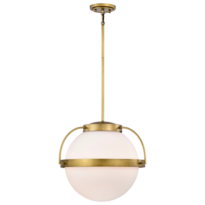 Lakeshore One Light Pendant in Natural Brass