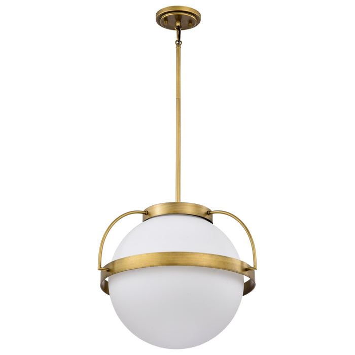 Lakeshore One Light Pendant in Natural Brass