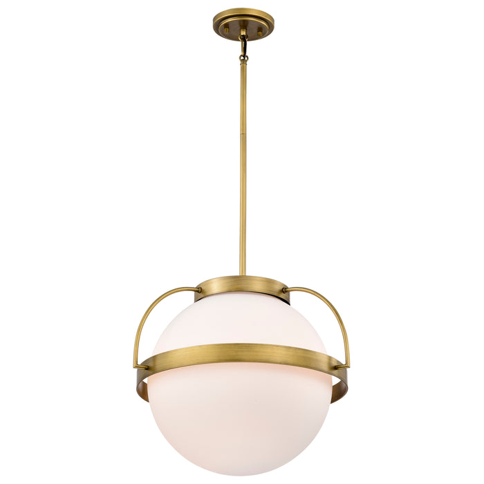 Lakeshore One Light Pendant in Natural Brass