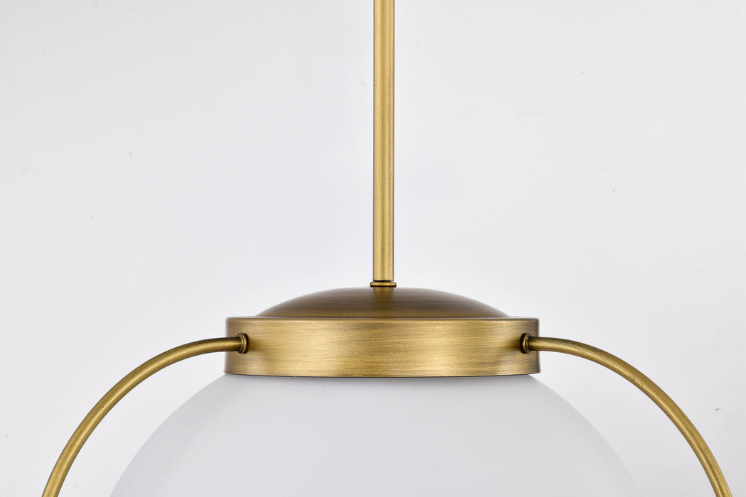 Lakeshore One Light Pendant in Natural Brass