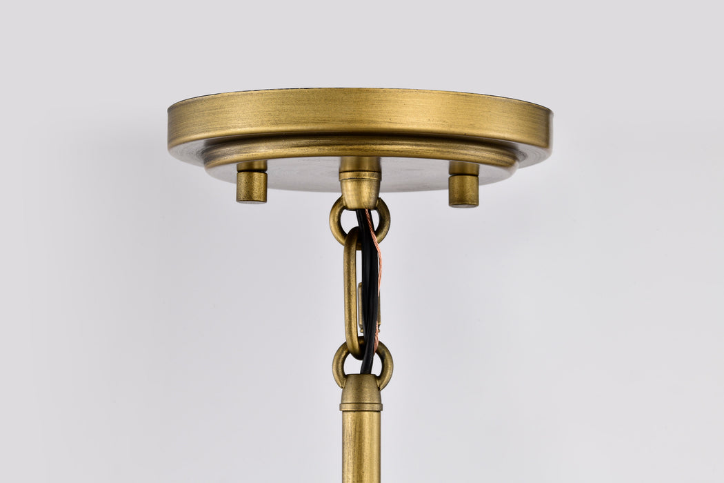 Lakeshore One Light Pendant in Natural Brass