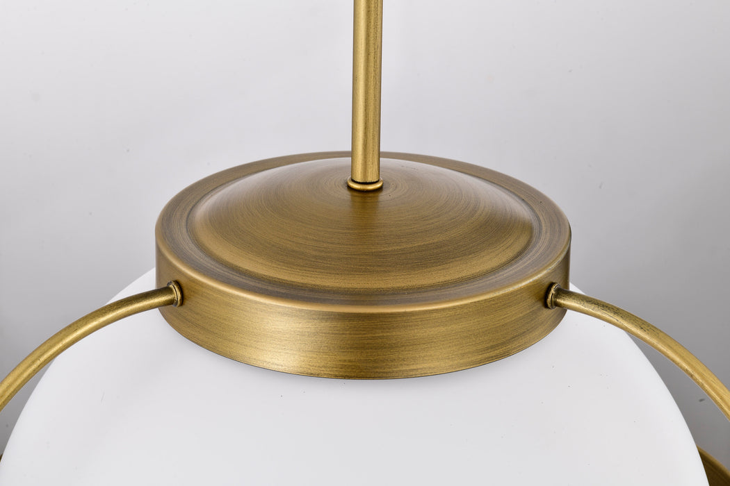 Lakeshore One Light Pendant in Natural Brass