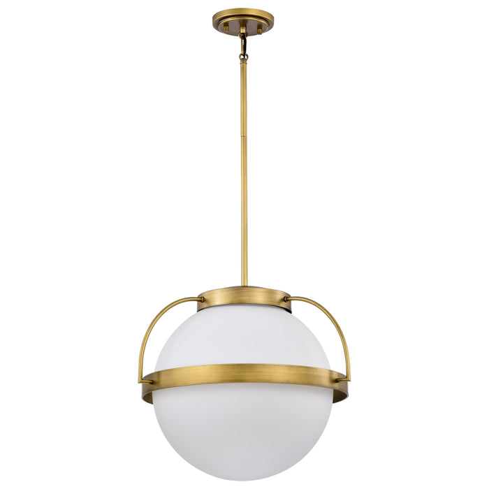 Lakeshore One Light Pendant in Natural Brass