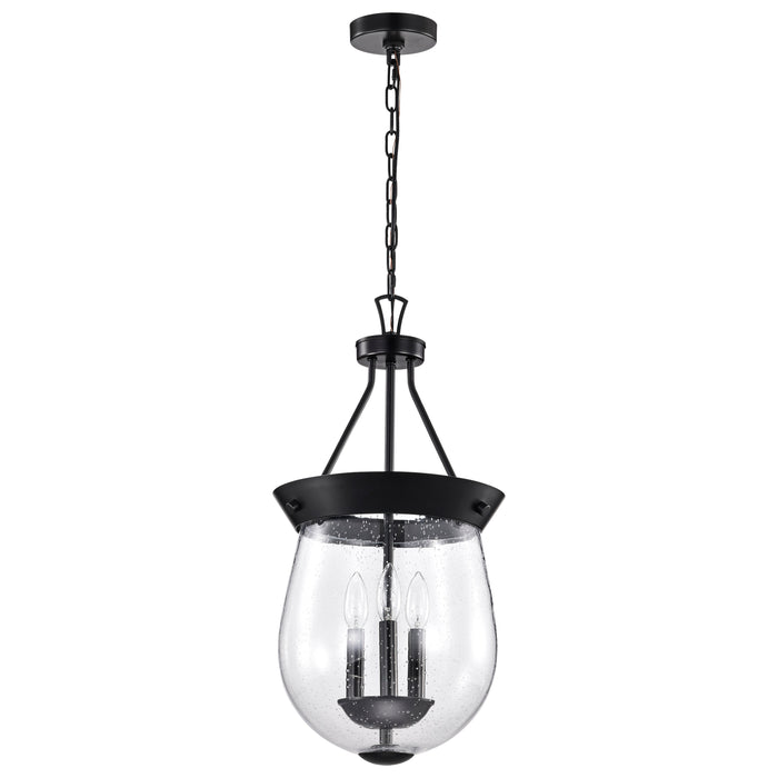 Boliver Three Light Pendant in Matte Black