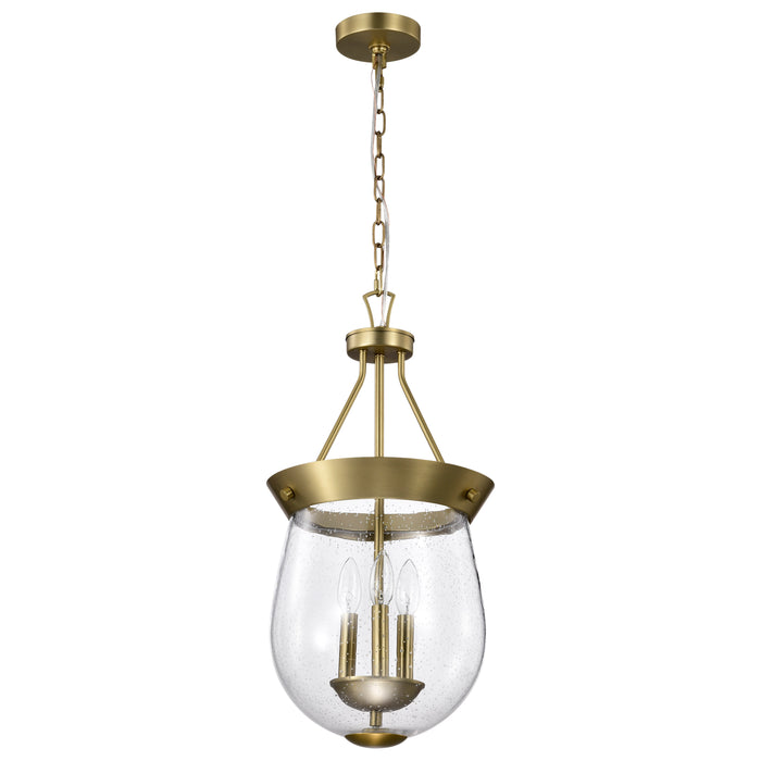 Boliver Three Light Pendant in Vintage Brass