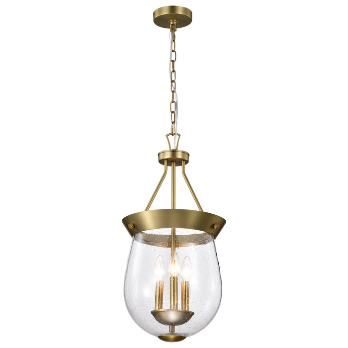 Boliver Three Light Pendant in Vintage Brass