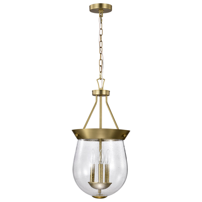 Boliver Three Light Pendant in Vintage Brass