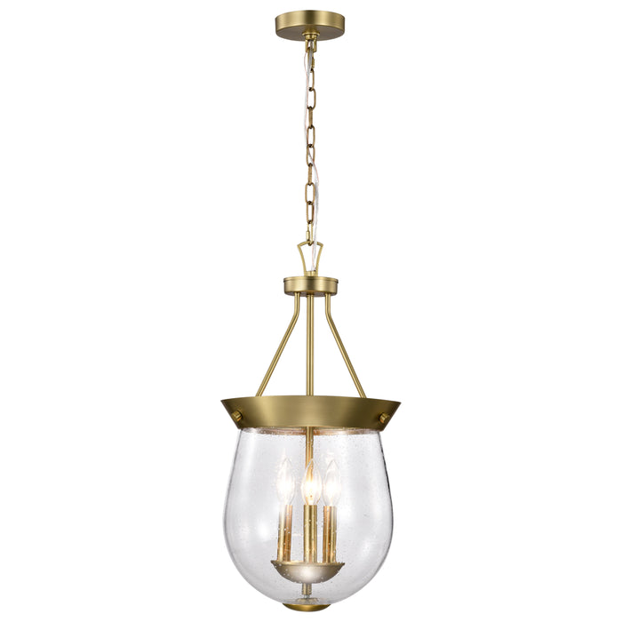 Boliver Three Light Pendant in Vintage Brass