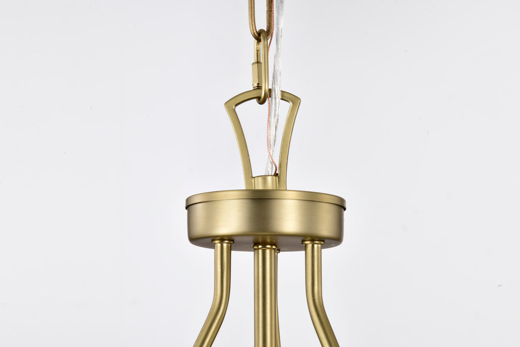 Boliver Three Light Pendant in Vintage Brass