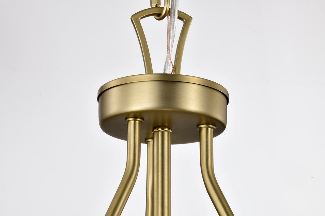 Boliver Three Light Pendant in Vintage Brass