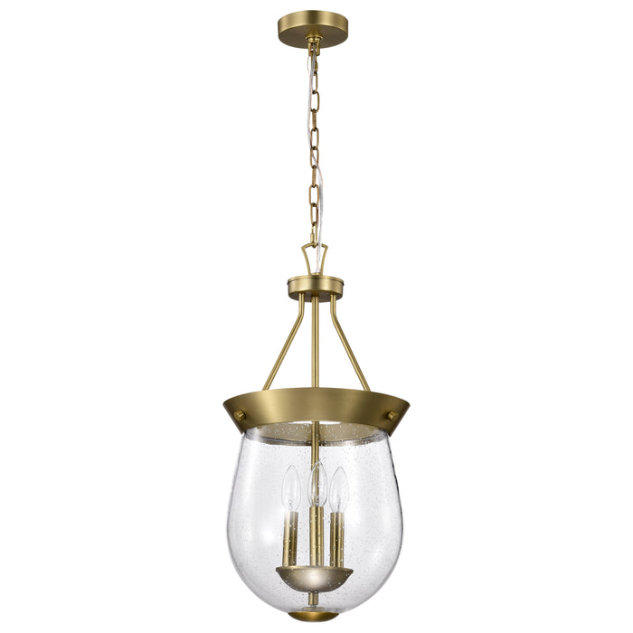 Boliver Three Light Pendant in Vintage Brass