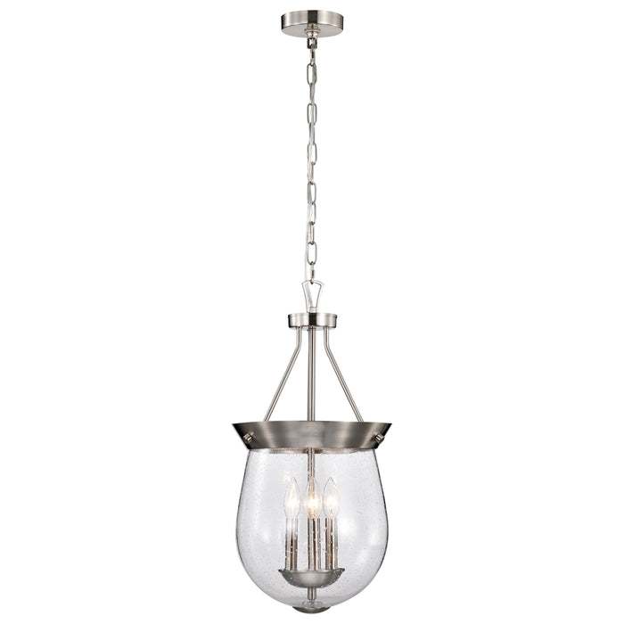 Boliver Three Light Pendant in Brushed Nickel