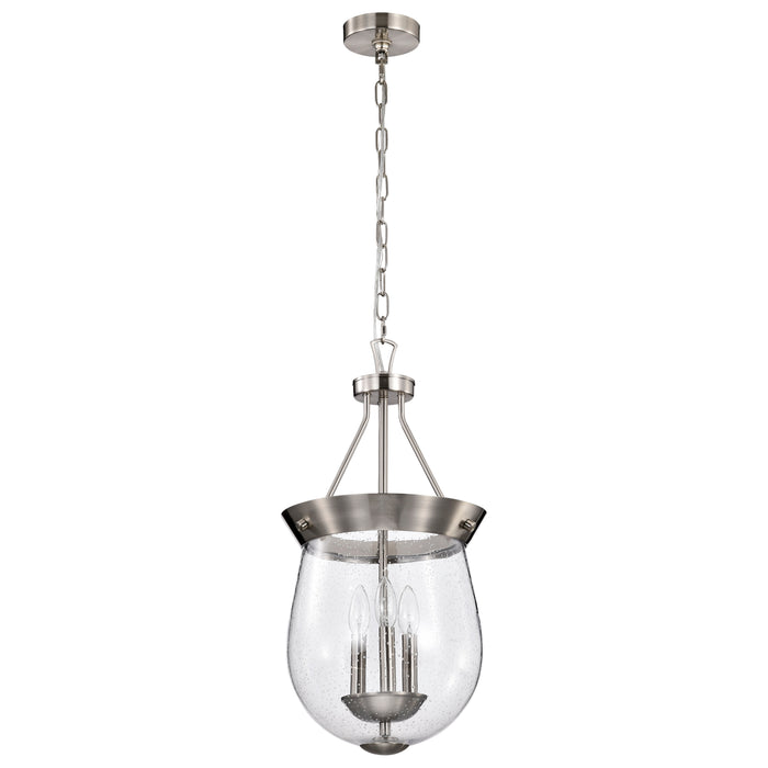 Boliver Three Light Pendant in Brushed Nickel