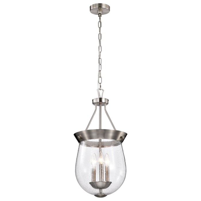 Boliver Three Light Pendant in Brushed Nickel