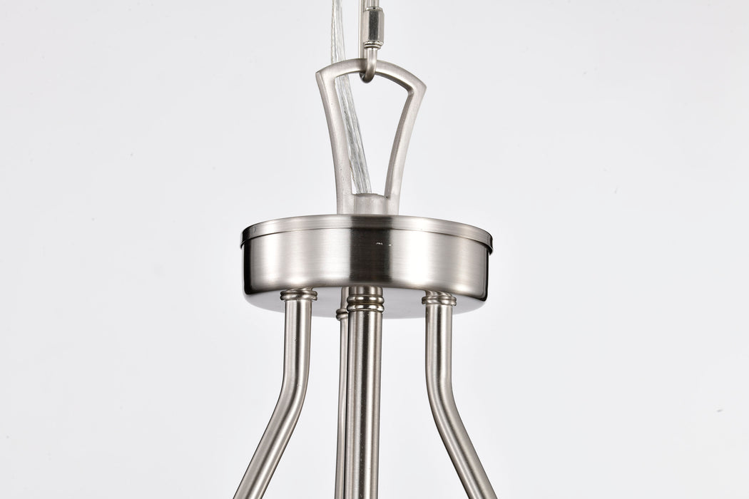 Boliver Three Light Pendant in Brushed Nickel