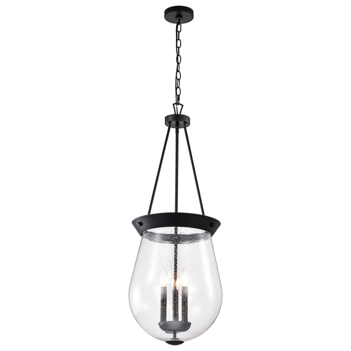 Boliver Three Light Pendant in Matte Black