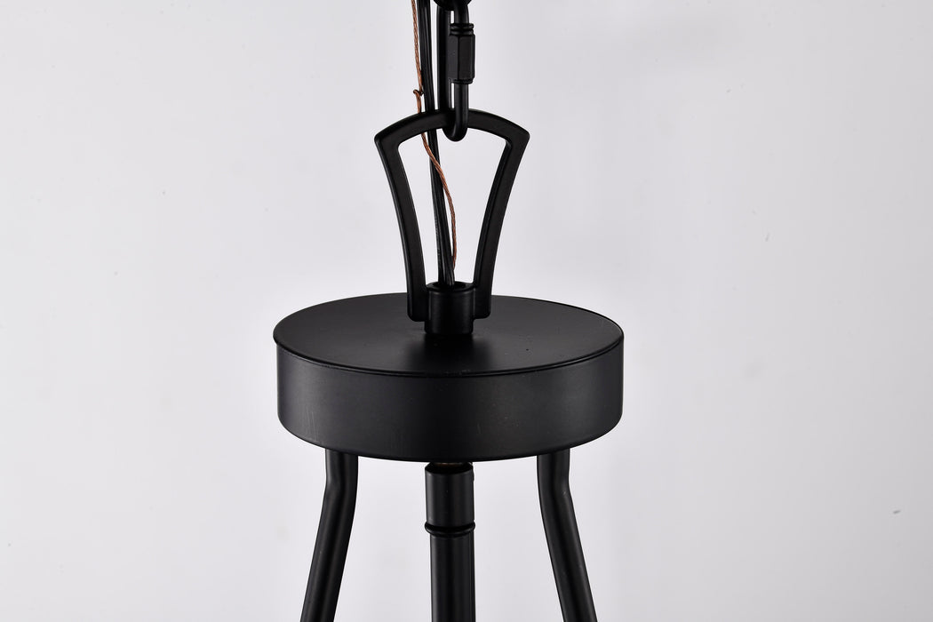 Boliver Three Light Pendant in Matte Black