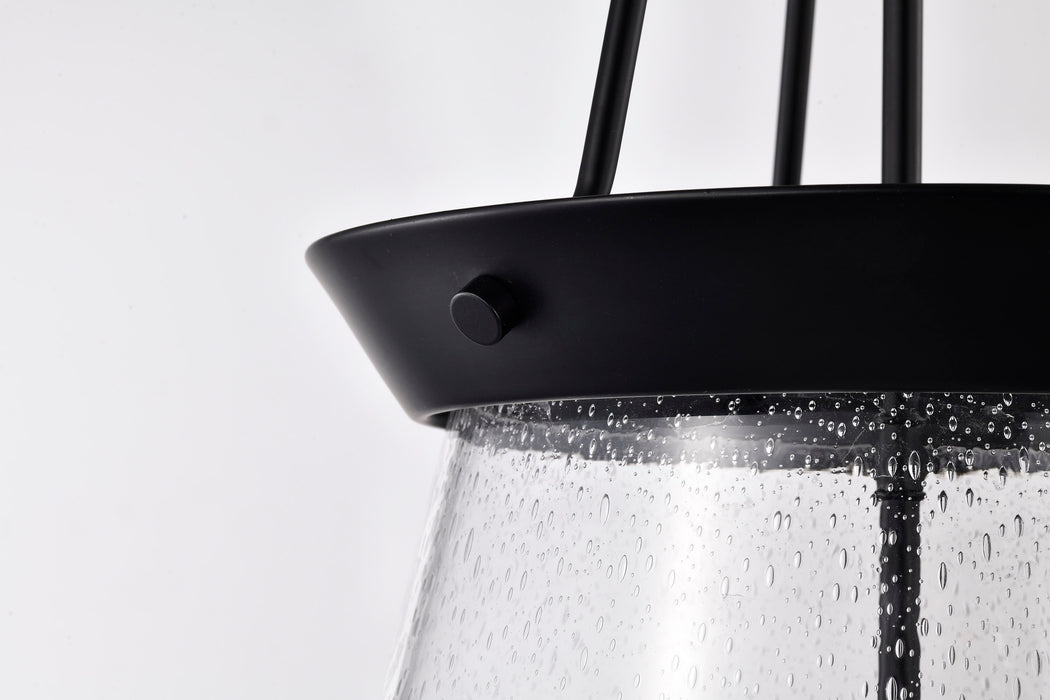 Boliver Three Light Pendant in Matte Black