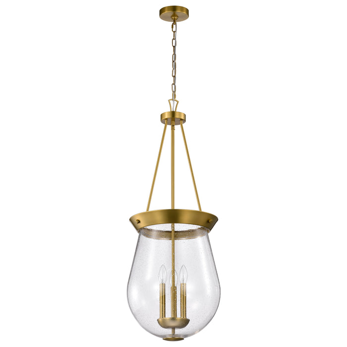 Boliver Three Light Pendant in Vintage Brass