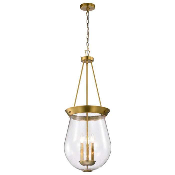 Boliver Three Light Pendant in Vintage Brass