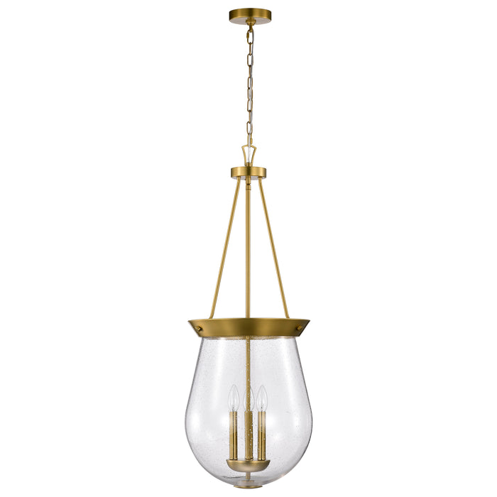 Boliver Three Light Pendant in Vintage Brass