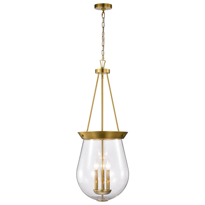 Boliver Three Light Pendant in Vintage Brass