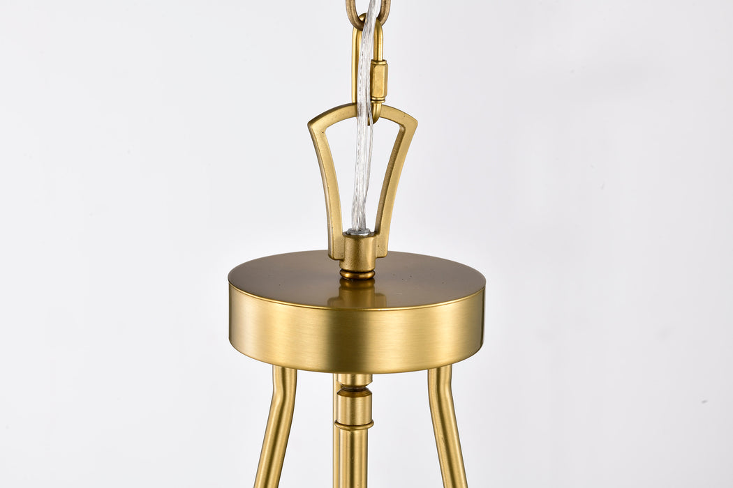 Boliver Three Light Pendant in Vintage Brass