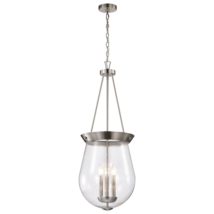 Boliver Three Light Pendant in Brushed Nickel