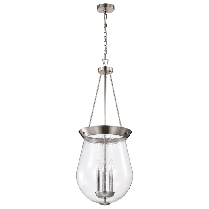 Boliver Three Light Pendant in Brushed Nickel