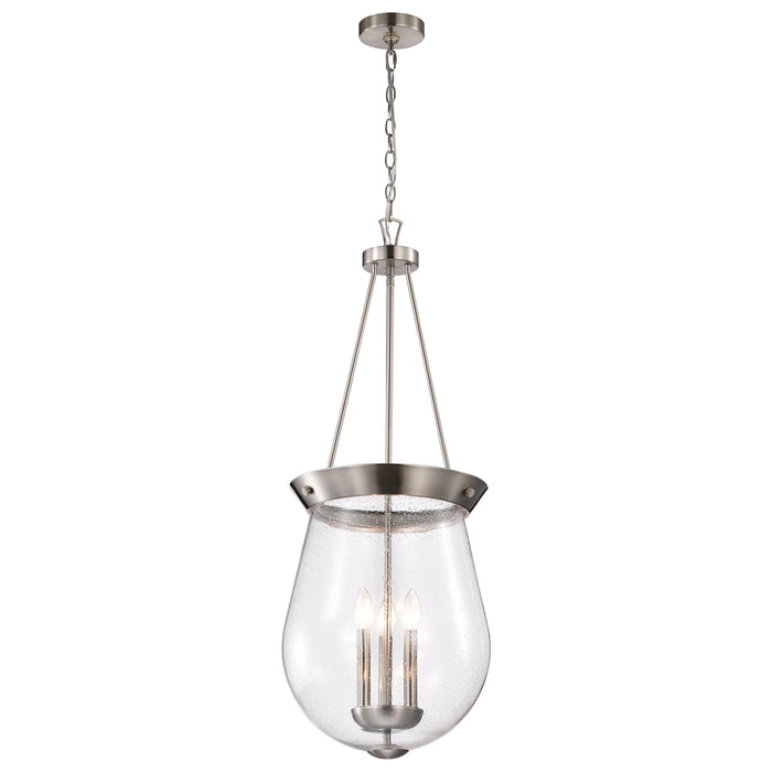 Boliver Three Light Pendant in Brushed Nickel