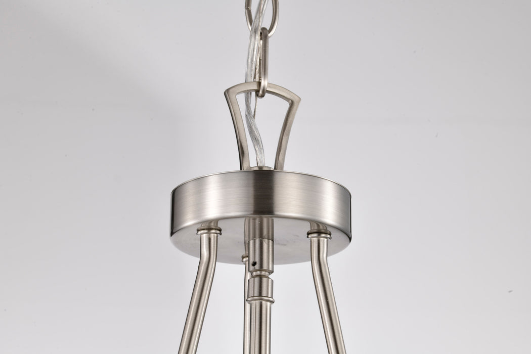 Boliver Three Light Pendant in Brushed Nickel