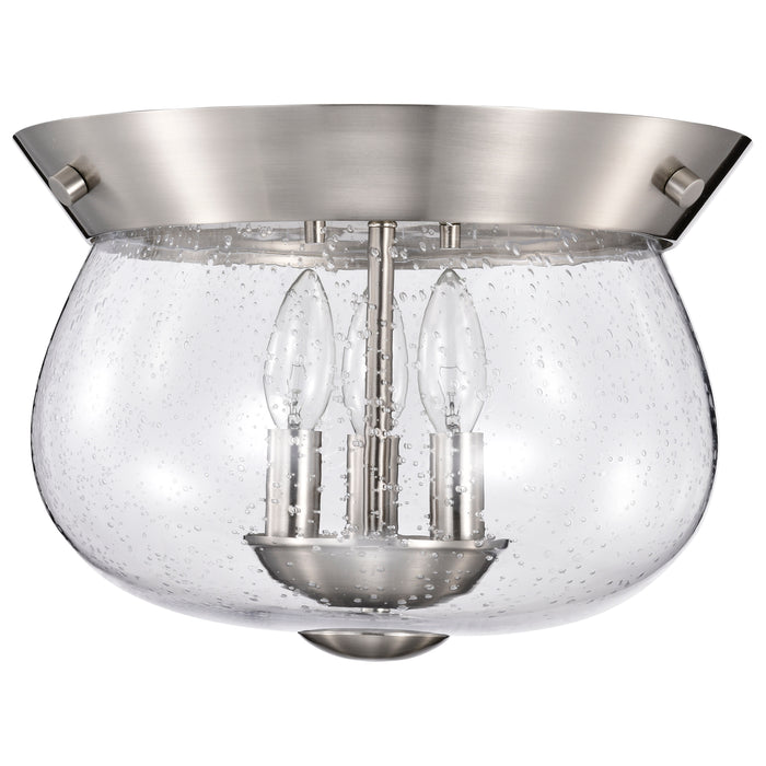 Boliver Three Light Flush Mount in Brushed Nickel