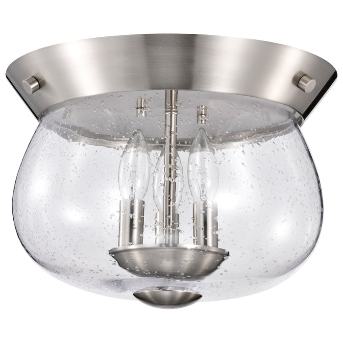 Boliver Three Light Flush Mount in Brushed Nickel