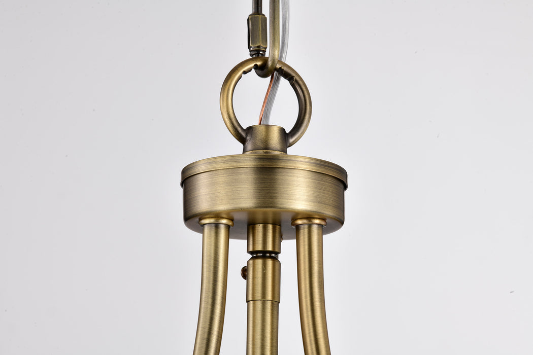Amado One Light Pendant in Vintage Brass