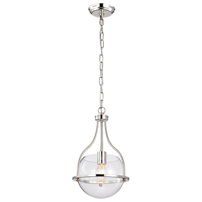 Amado One Light Pendant in Polished Nickel