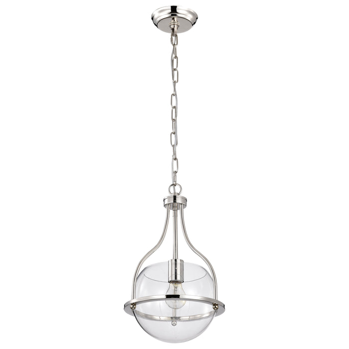 Amado One Light Pendant in Polished Nickel