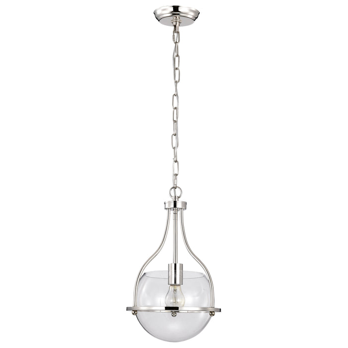 Amado One Light Pendant in Polished Nickel