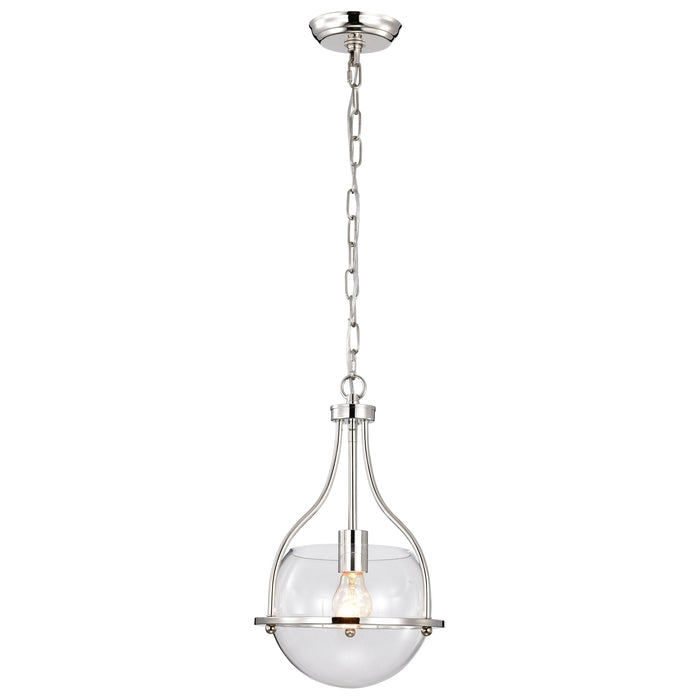 Amado One Light Pendant in Polished Nickel