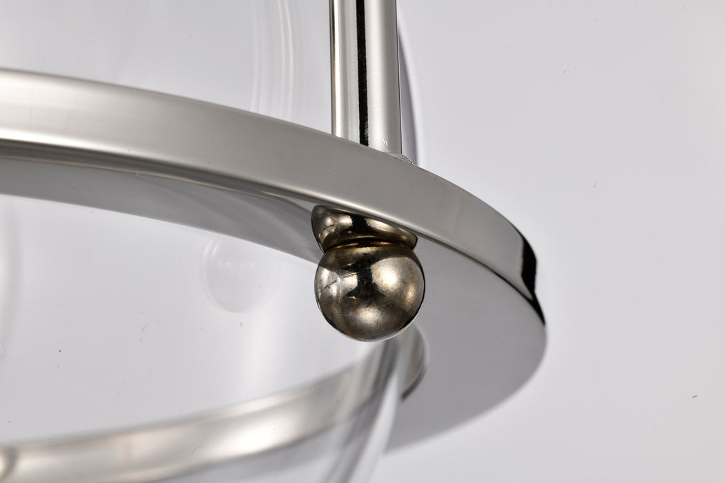 Amado One Light Pendant in Polished Nickel