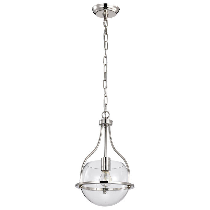 Amado One Light Pendant in Polished Nickel