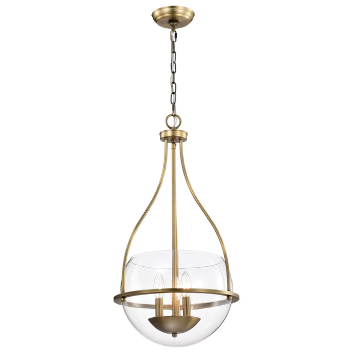 Amado Three Light Pendant in Vintage Brass