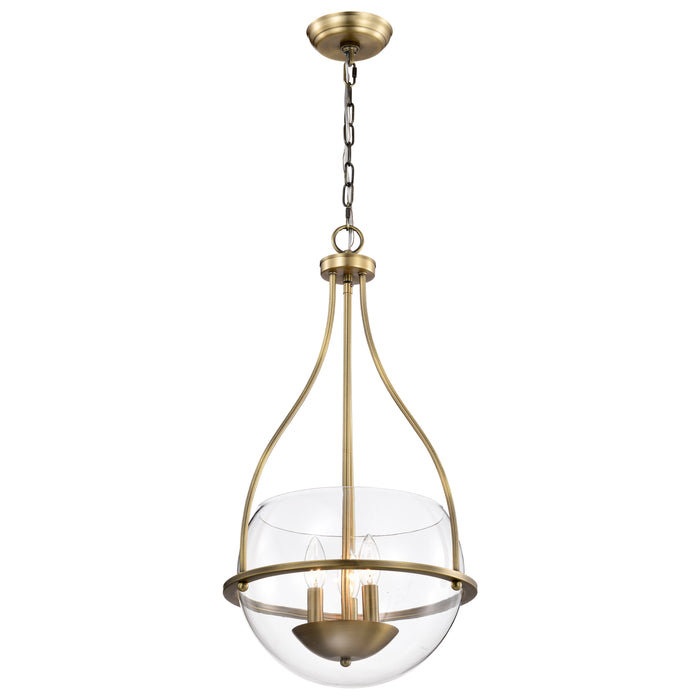 Amado Three Light Pendant in Vintage Brass