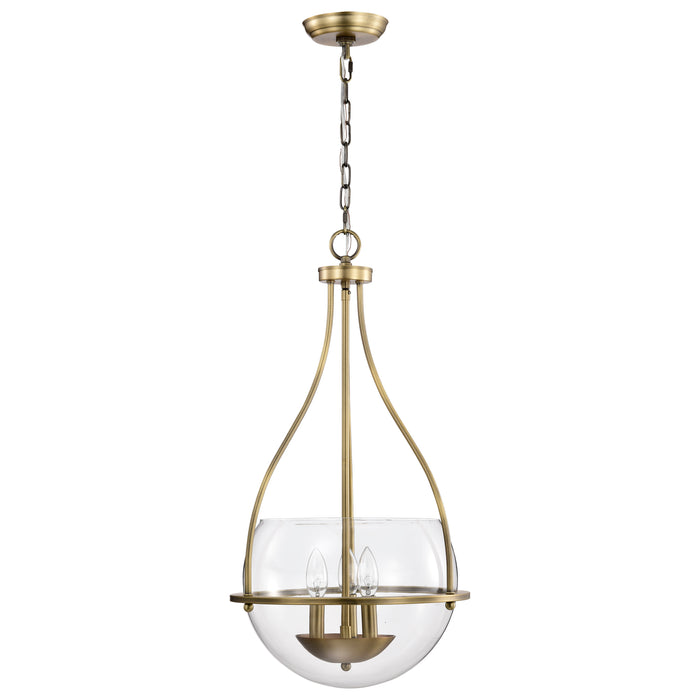 Amado Three Light Pendant in Vintage Brass