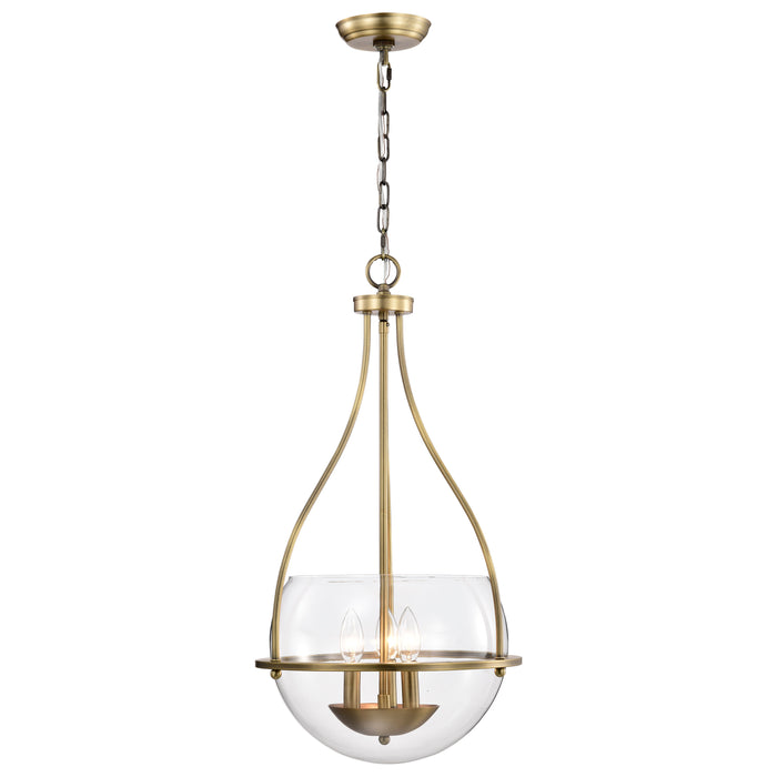 Amado Three Light Pendant in Vintage Brass