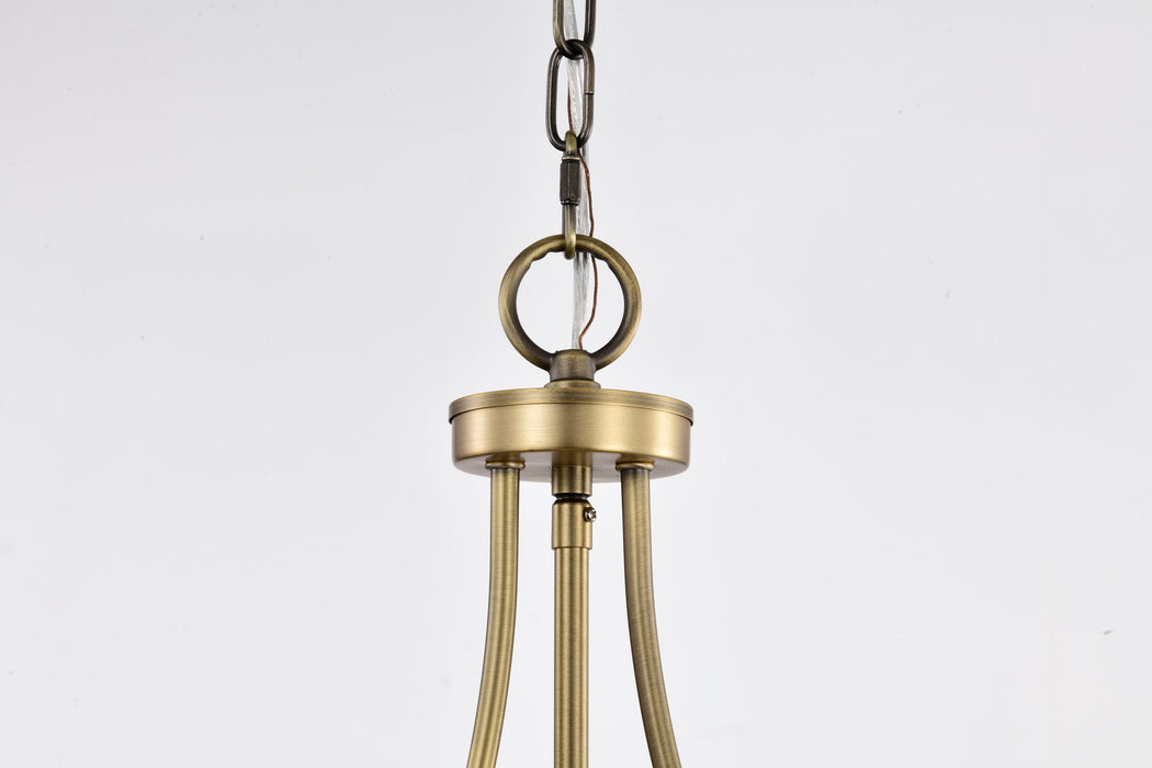 Amado Three Light Pendant in Vintage Brass