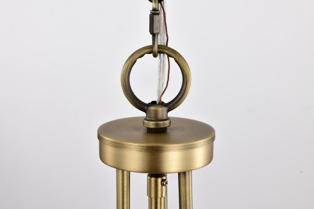 Amado Three Light Pendant in Vintage Brass